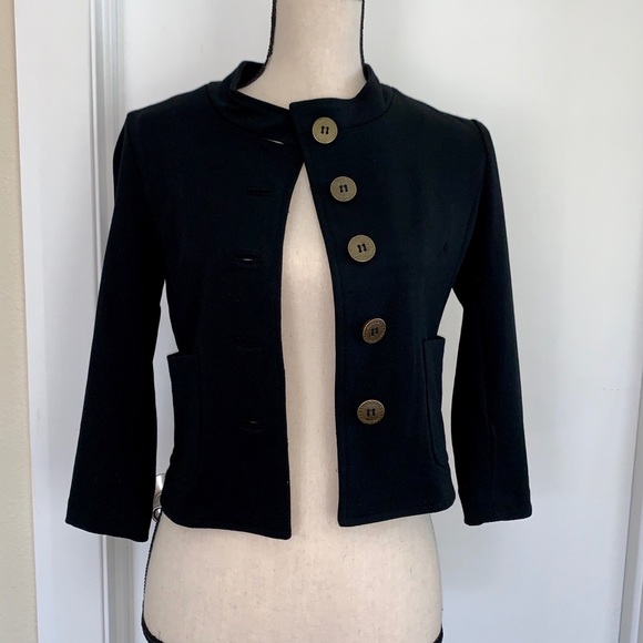 Anthro Cartonnier cropped black Jersey jacket XS - Picture 3 of 8